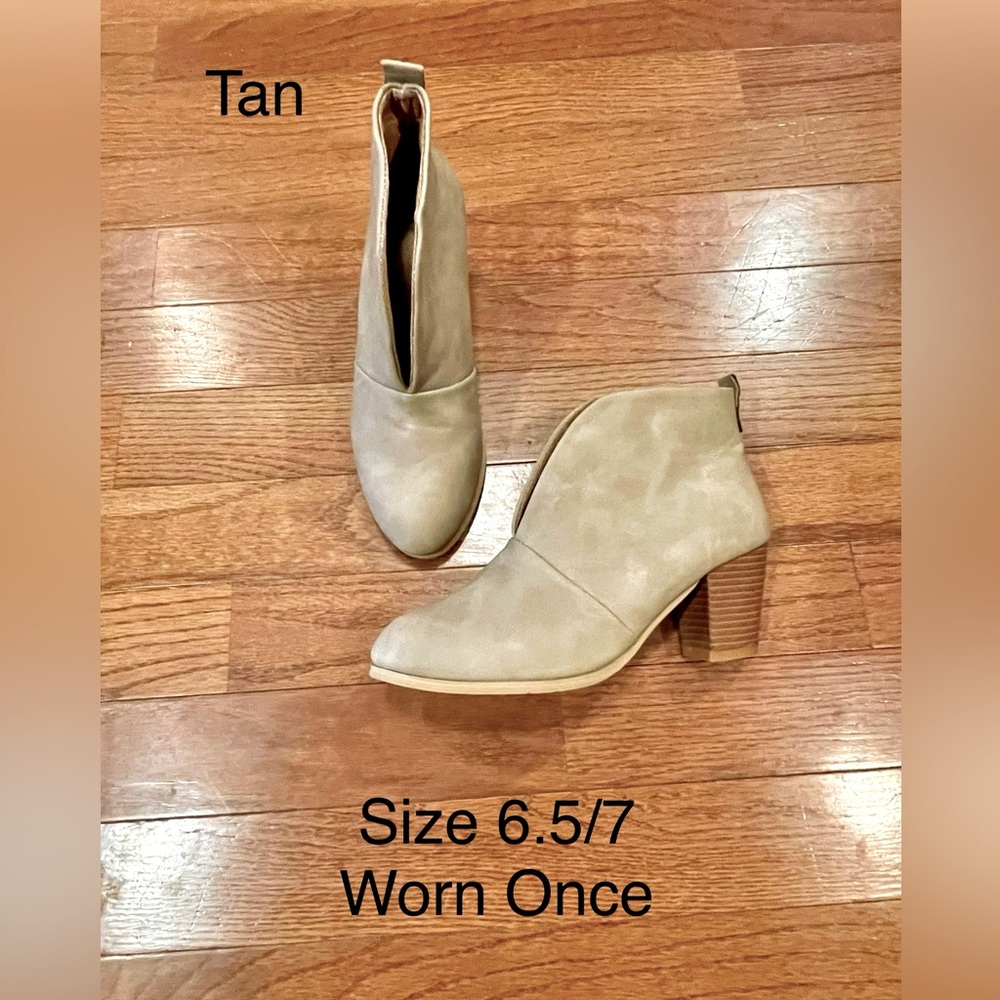 Tan booties. Size 6.5.